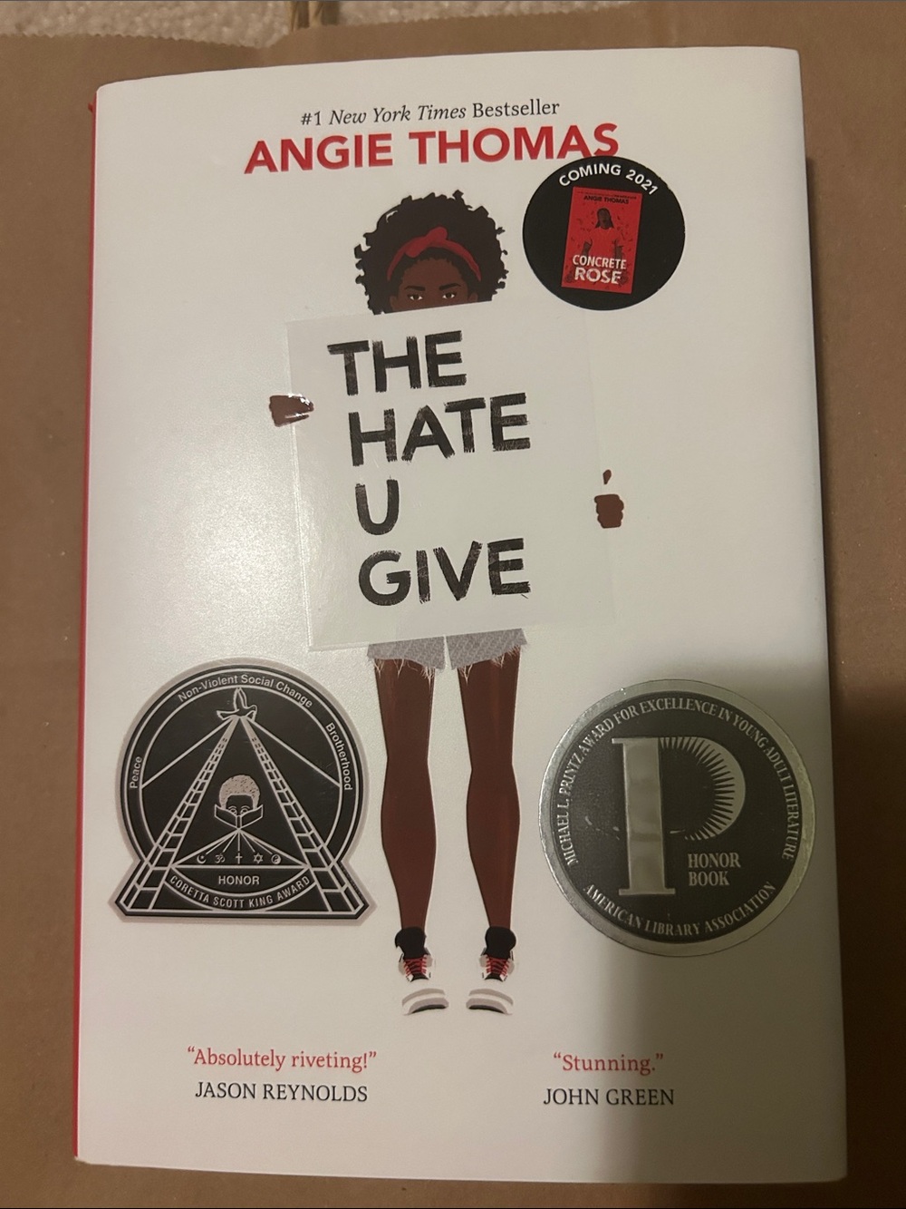 The Hate U Give by Angie Thomas - White Cover with Red Accents